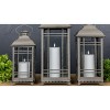 Traditional Brown Metal Lanterns Set of 3 14, 17, 20 Inch Height Indoor Decor By Melrose - 3 of 3