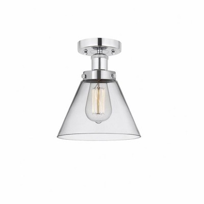 Cone - 1 Light Semi-Flush Mount In Industrial Style-9.75 Inches Tall and 7.75 Inches Wide
