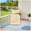 VisioGear Egg Chairs, Patio Egg Chair, Outdoor Garden Egg Swing Chair Hanging Chair for Bedroom Living Room, Beige, 28.70"*28.5"*55.6" - 3 of 4