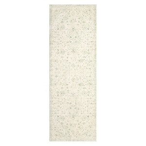 Washable Vintage Floral Rug Non Slip Low Pile Rug Soft Throw Floor Cover Foldable Indoor Carpet for Living Room Bedroom - 1 of 4