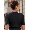 Women's Ribbed Short Sleeve Sweater - LASCANA - 2 of 4