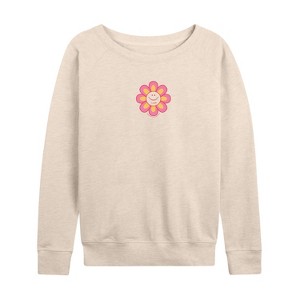 Women's - Coca-Cola - Coke Smiley Lightweight French Terry Wide Neck Long Sleeve Shirt - 1 of 4