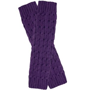 Wrapables Women's Cable Knit Leg Warmers, Purple - 1 of 4