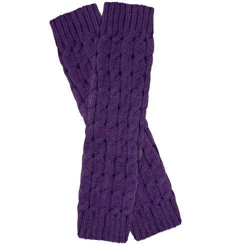 Wrapables Women's Cable Knit Leg Warmers, Purple - image 1 of 4