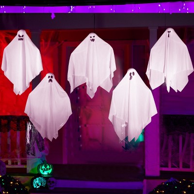 Joyfy 5 Pcs Halloween 27.5'' Hanging Ghost Decoration,Halloween Decor,Front Yard Patio Lawn Garden Outdoor and Holiday Porch Haunted House Tree Décor