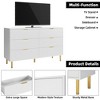 Garvee Modern 6 Drawer Dresser with Gold Handle and Large Drawer, Wood Double Chest of Drawers and Storage Organizer for Bedroom,Living Room - 4 of 4