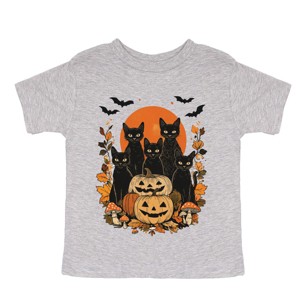 Black Cats Pumpkin Vintage - Toddler Short Sleeve Graphic T-Shirt and Youth Short Sleeve Graphic T-Shirt - 1 of 3
