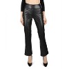 Memoi Women's Vegan Leather High-Waist Straight Leg Shaping Leggings Black S-M - 2 of 4
