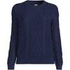 Lands' End Women's Cotton Drifter Crew Cable Pullover Sweater - 3 of 3