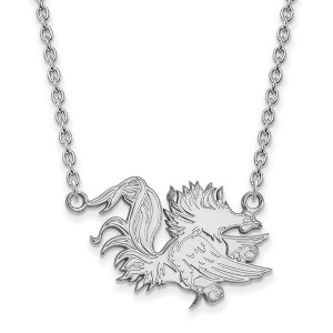 Black Bow Jewelry 10k White Gold South Carolina Gamecocks NCAA Necklace 18 Inch - 1 of 4