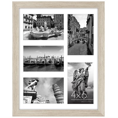 Americanflat 11x14 Collage Picture Frame in Driftwood with Five 4x6 Picture Displays