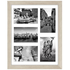 Americanflat 11x14 Collage Picture Frame in Driftwood with Five 4x6 Picture Displays - 1 of 4