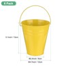 Unique Bargains Galvanized Yellow Decorative Rustic Metal Bucket 4.7 x 5.1 Inch 6 Pcs - 2 of 4