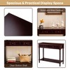 Costway Console Table Drawers Bottom Shelf Accent Sofa Entryway Hall Espresso - 4 of 4