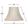 Imperial Shade Set of 2 Creme Bell Small Lamp Shades 6" Top x 12" Bottom x 9" High (Spider) Replacement with Harp and Finial - 4 of 4