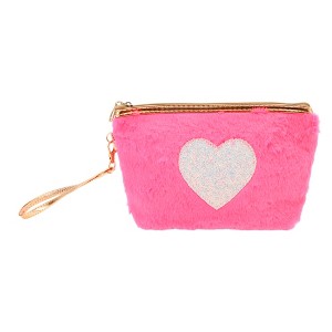 Unique Bargains Women's Portable Heart Style Makeup Bag 1 Pc - 1 of 3