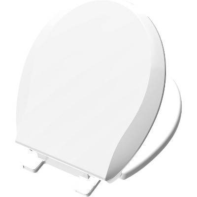 Attop Toilet Seat Round Soft Close16.5'', Toilet Lid Slow Close Quiet No Slam, Easy Installation & Release White Plastic