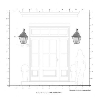 Charcoal Bronze 4-Light Outdoor Lantern with Seeded Glass