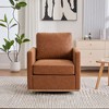 Zeus & Ruta 30.7" 360° Swivel Accent Chair with Upholstered PU Leather for Living Room, Bedroom, or Nursery - 2 of 4