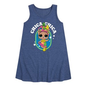 Girls' - LOL Surprise! - Chica Chica Tropical Graphic Sleeveless Aline Dress - 1 of 4
