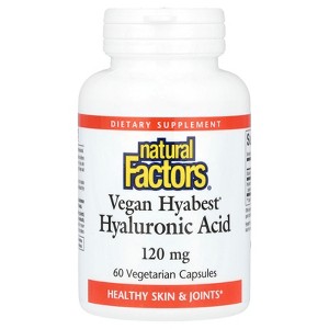 Natural Factors Vegan Hyabest, Hyaluronic Acid, 120 mg, 60 Vegetarian Capsules - 1 of 2