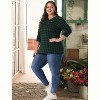 Agnes Orinda Women's Plus Size Comfy Knit 3/4 Sleeve V Neck Stripe Boho Casual Blouse - 3 of 4