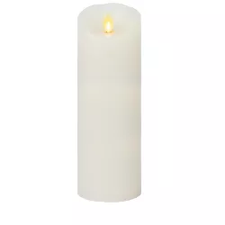 Luminara - White Flameless Candle Pillar - Scallop Top Unscented - 3.0" x 8.5"