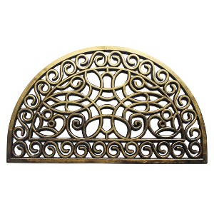 RugSmith Black Moulded Trellis Half-round Rubber Doormat - 1 of 4