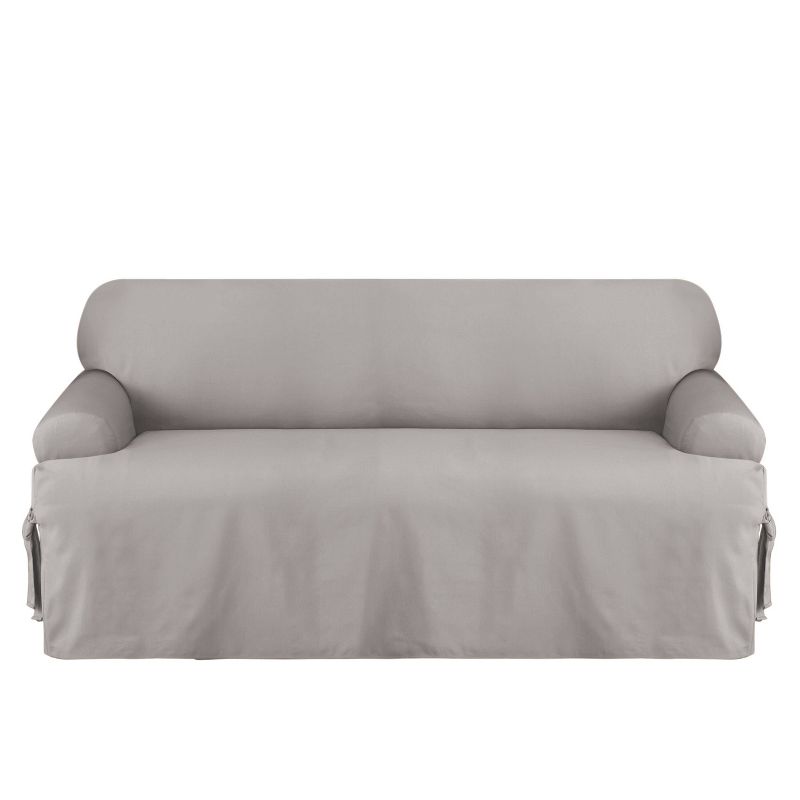 Duck T Cushion Sofa Slipcover Gray - Sure Fit, 2 of 5