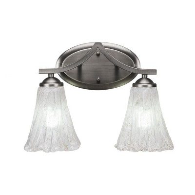 Toltec Lighting Zilo 2 - Light Vanity in  Graphite with 5.5" Fluted Italian Ice Shade