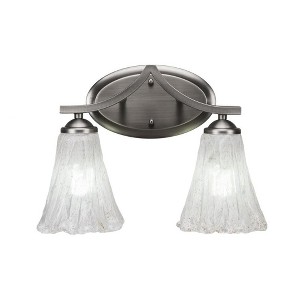 Toltec Lighting Zilo 2 - Light Vanity in  Graphite with 5.5" Fluted Italian Ice Shade - 1 of 1