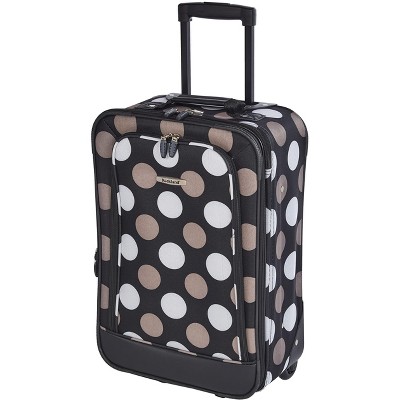 Rockland Fashion Softside Upright Luggage Set Expandable New Black Dot 2-Piece (14/19)