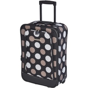 Rockland Fashion Softside Upright Luggage Set Expandable New Black Dot 2-Piece (14/19) - 1 of 4