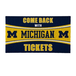 Evergreen Come Back with Tickets University Of Michigan 28" x 16" Woven PVC Indoor Outdoor Doormat - 1 of 4