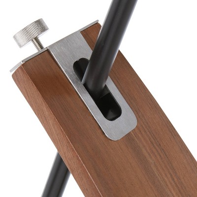 Robyn 67" Black and Walnut Arc Floor Lamp