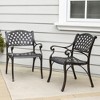 Kinger Home 2-Piece Outdoor Patio Chairs Set for 2, Cast Aluminum Patio Furniture Chairs, Patio Seating, Bronze - 2 of 4