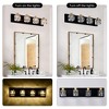 VYNXARIA Matte Black + Gold Wall Lights, 4-Light Vanity Fixture with Crystal Glass Shades for Bathroom and Hallway - 4 of 4