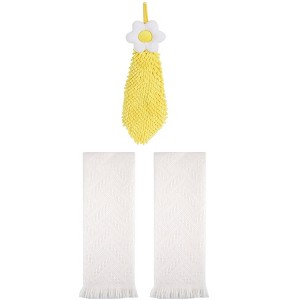 REGALWOVEN 3 Pcs Soft Absorbent Decorative Hand Towel for Bathroom, Kitchen, Hotel - 1 of 4