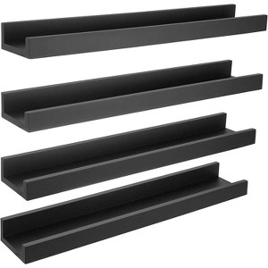 Kiera Grace (Set of 4) 23" Drea Wall Shelves Black: Modern Floating Storage, Decorative MDF Composite - 1 of 4