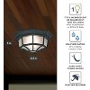 TOBILI Black LED Outdoor Ceiling Flush Mount Frosted Glass Shade - 2 of 2