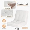 FURNIinspire Counter And Bar Stools Counter Height Barstools, Square Seat Cushion Barstool With Back, Swivel Barstool, White, 17.3"*14.4"*44" - 4 of 4
