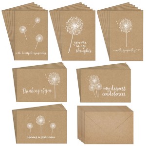 Best Paper Greetings 36 Pack Blank Sympathy Cards with Envelopes, Bulk Kraft Paper Condolence Cards for Bereavement, Thinking of You, 4x6 in - 1 of 4