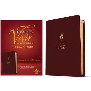 Biblia de Estudio del Diario Vivir Rvr60, Letra Grande (Sentipiel, Vino Tinto, Letra Roja) - Large Print (Leather Bound) - 1 of 1