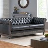 78.75" Rolled Arms 3-Seat Sofa with Wooden Legs and Pull-Tab Backrest for Living Room or Bedroom - 2 of 4