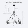 BAOURE Black Wagon Wheel Chandelier 12 Lights Round Chandeliers for Dining Room Light Fixture, Farmhouse Chandeliers for Entryway Living Room - 4 of 4