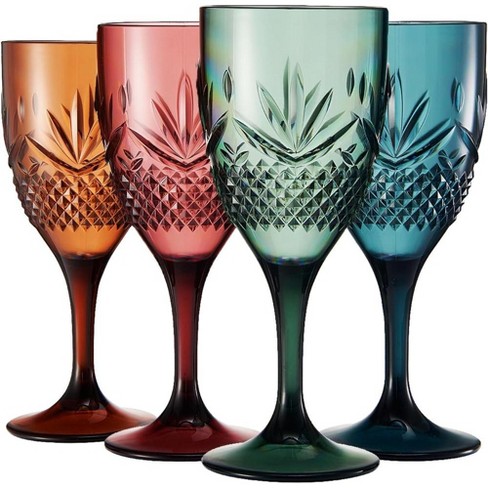 Viski Reserve Nouveau Smoke Colored Drinking Glasses - Crystal Black Wine  Glasses Glassware - 22oz Long Stem Wine Glasses Set of 2