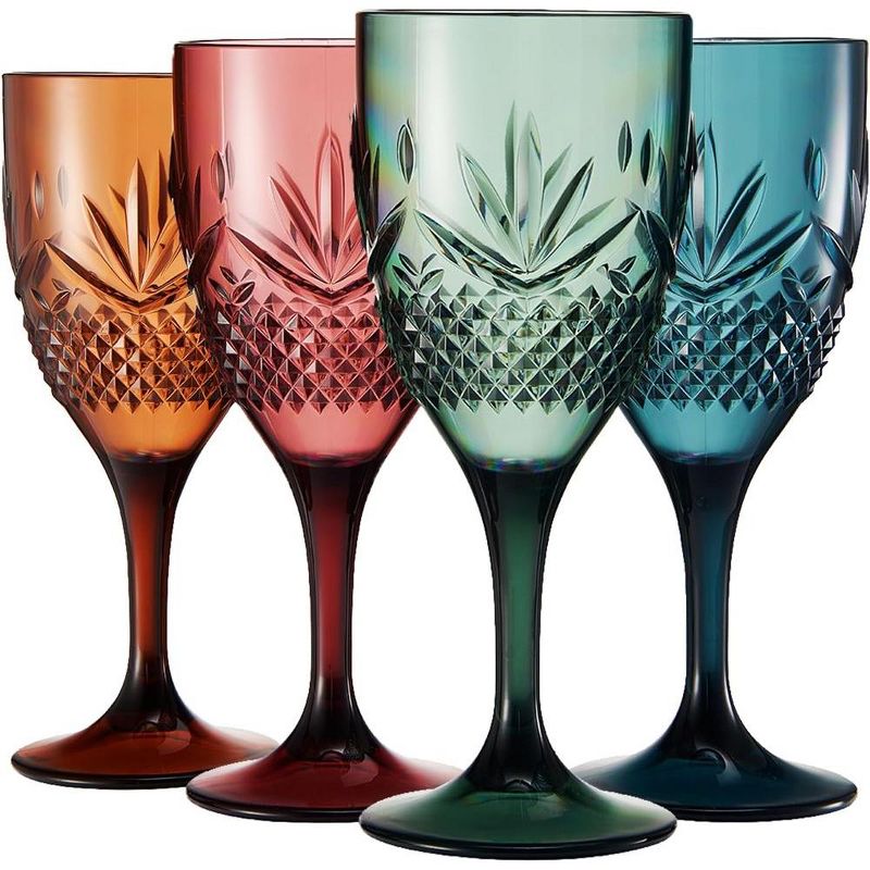 Khen's Shatterproof Muted Colored Wine Glasses, Luxurious & Stylish, Unique Home Bar Addition - 4 pk, 1 of 8