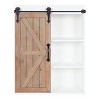 Kate and Laurel Cates Wood Wall Storage Cabinet with Sliding Barn Door, 21.25x27.5, White and Rustic Brown - 2 of 4