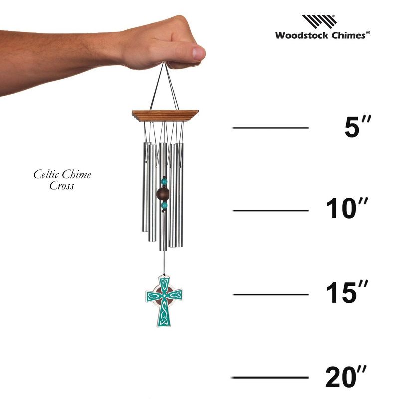 Woodstock Windchimes Woodstock Celtic Chime Cross, Wind Chimes For Outside, Wind Chimes For Garden, Patio, and Outdoor Décor, 17"L, 5 of 10
