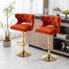 Set of 2 Upholstered  Swivel Bar Stools With Back and Footrest-ModernLuxe - 2 of 4
